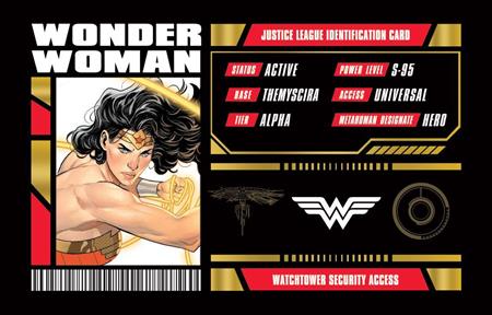 WONDER WOMAN JUSTICE LEAGUE MEMBERSHIP CARD