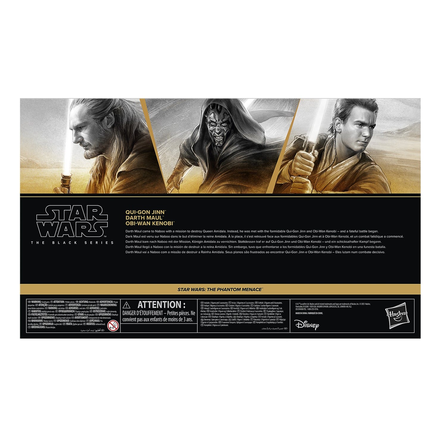 Star Wars The Black Series: Star Wars: The Phantom Menace 3-Pack (Qui-Gon Jinn, Darth Maul, Obi-Wan Kenobi)