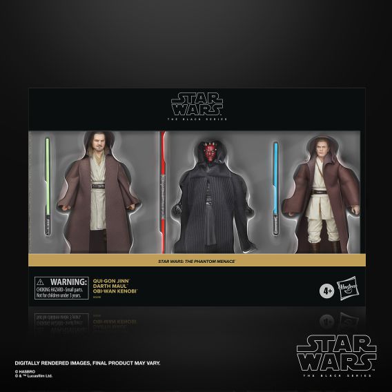 Star Wars The Black Series: Star Wars: The Phantom Menace 3-Pack (Qui-Gon Jinn, Darth Maul, Obi-Wan Kenobi)